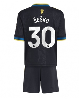 Manchester United Benjamin Sesko #30 Maglia Gara Terza Repliche 2025-26 Bambino Maniche Corte